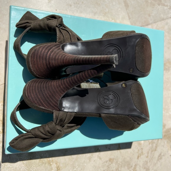 Jessica Simpson Army green heels Sz 7 - Picture 6 of 7